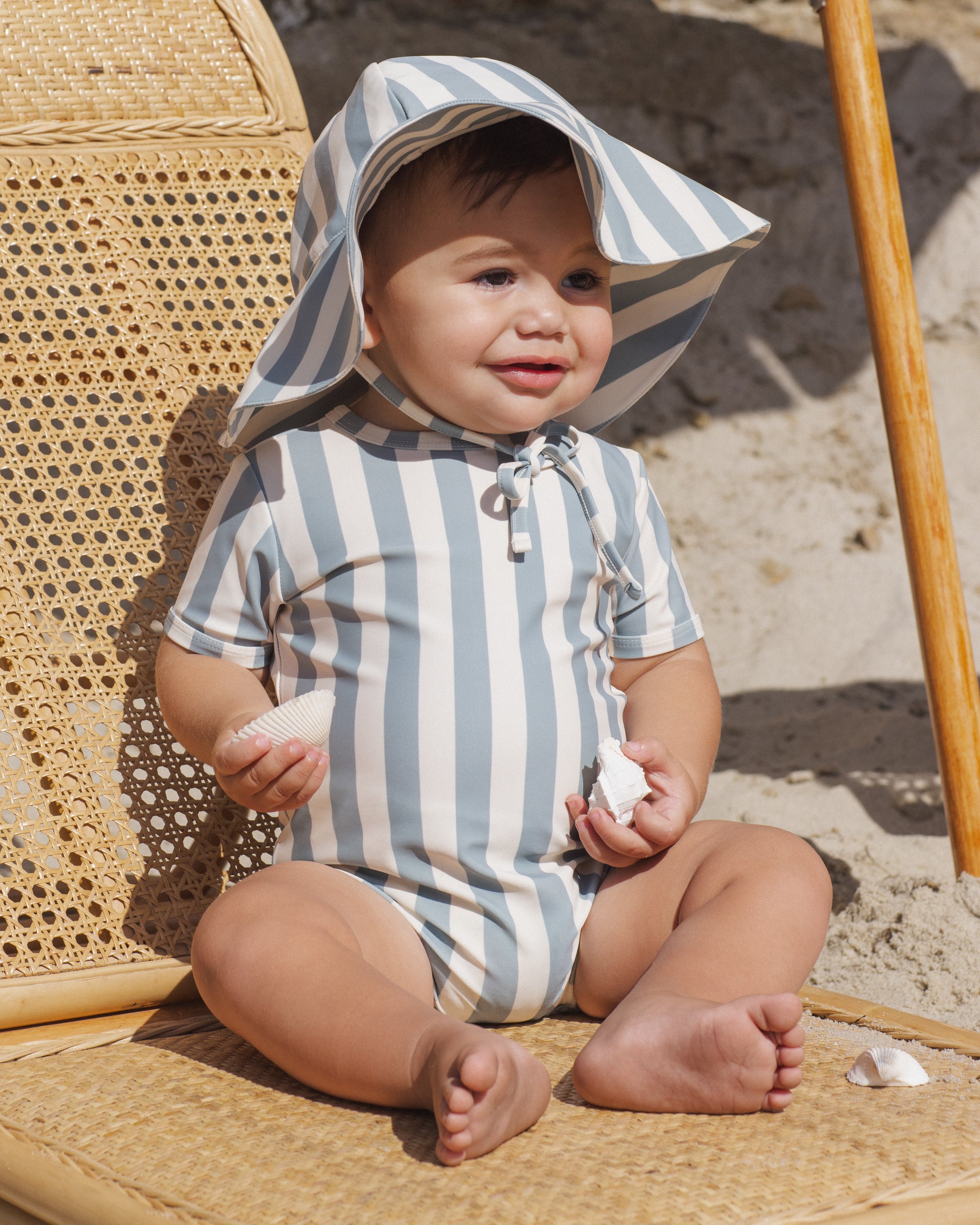 Floppy Swim Hat || Green Stripe