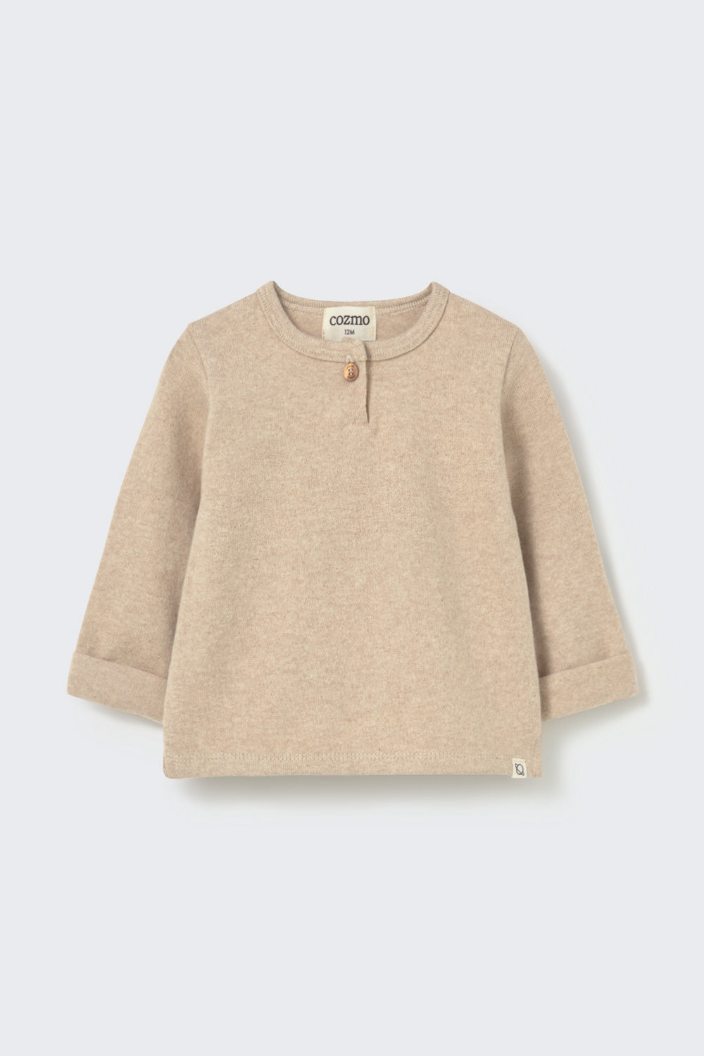 Remo Brushed Soft Knit Baby Sweater - Stone
