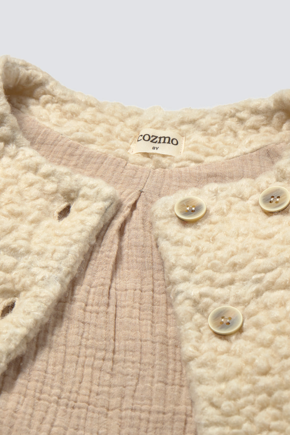 Roma Sherpa Knit Coat - Ivory