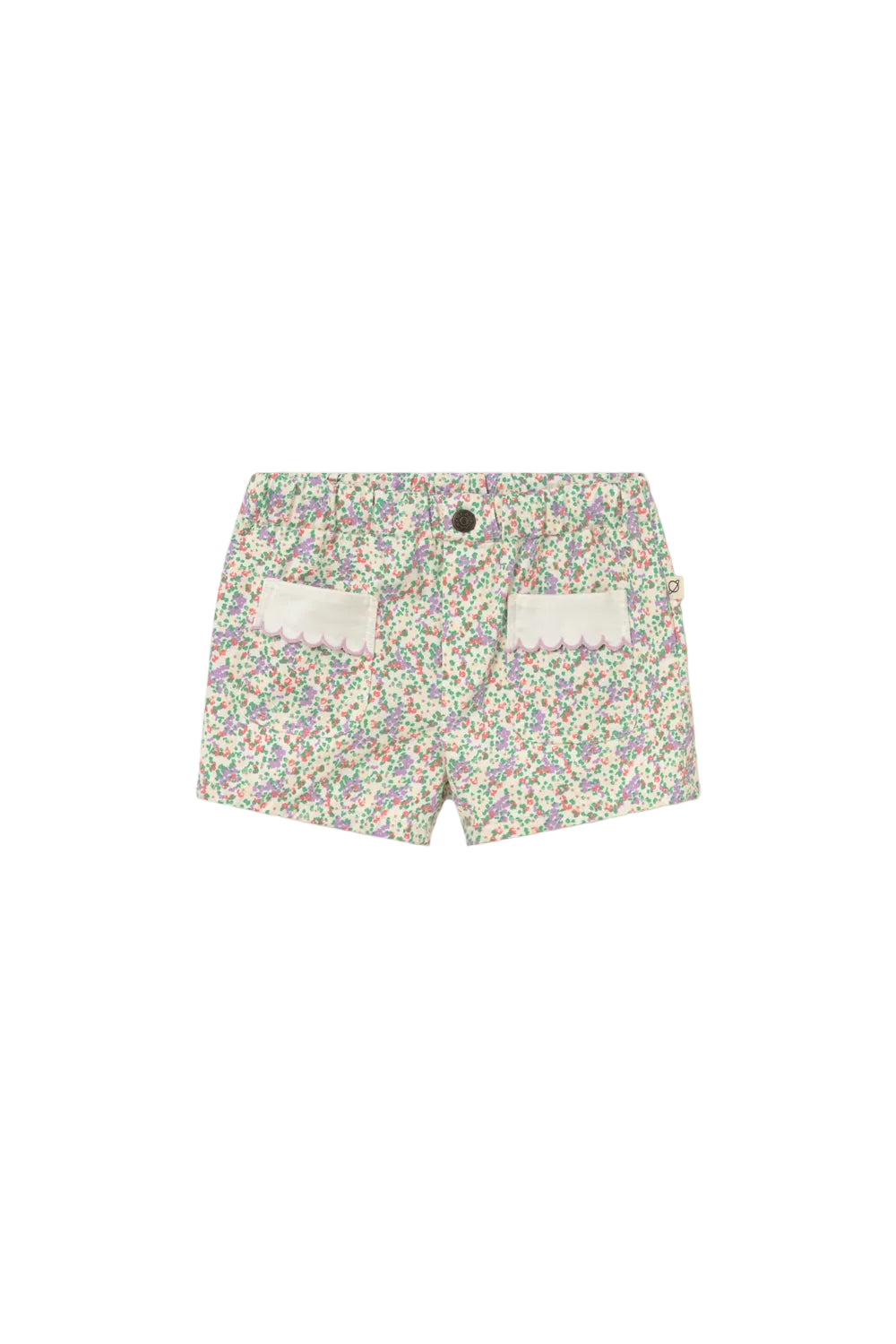 Rose Floral Twill Cotton Shorts - Multi