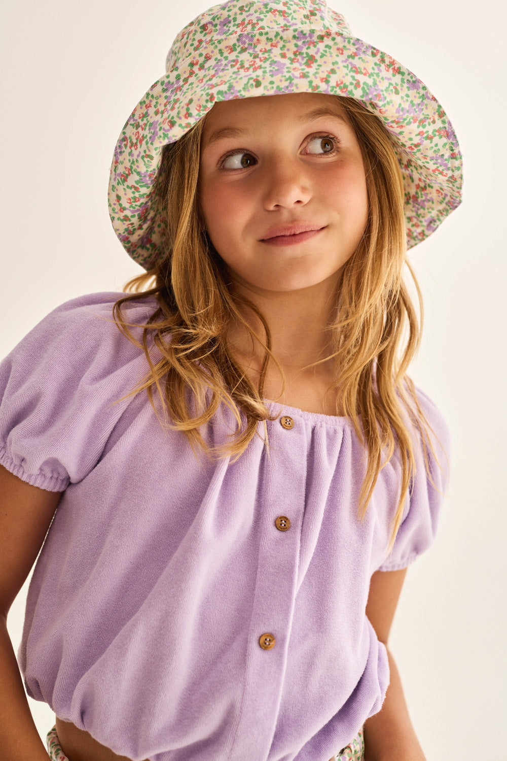 Judy Soft Terry Cloth Tops - Lavender