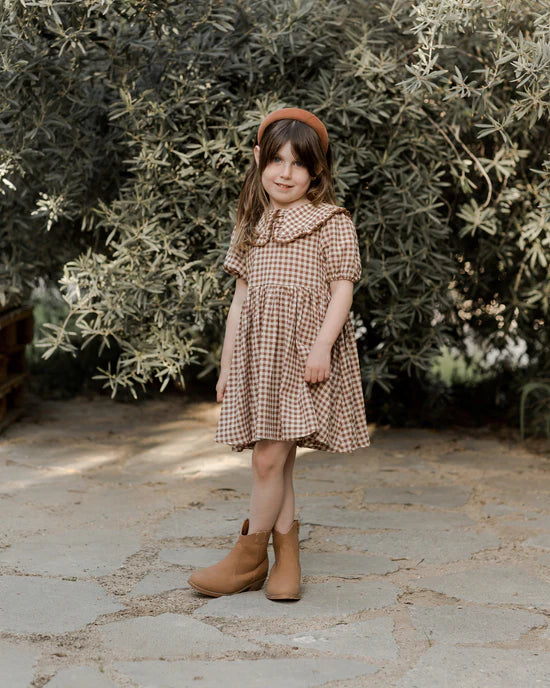 Camille Dress || Brown Gingham