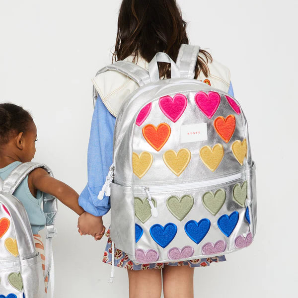 Kane Double Pocket Backpack - Fuzzy Hearts