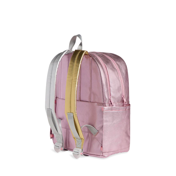 Kane Double Pocket Backpack - Pink/Silver