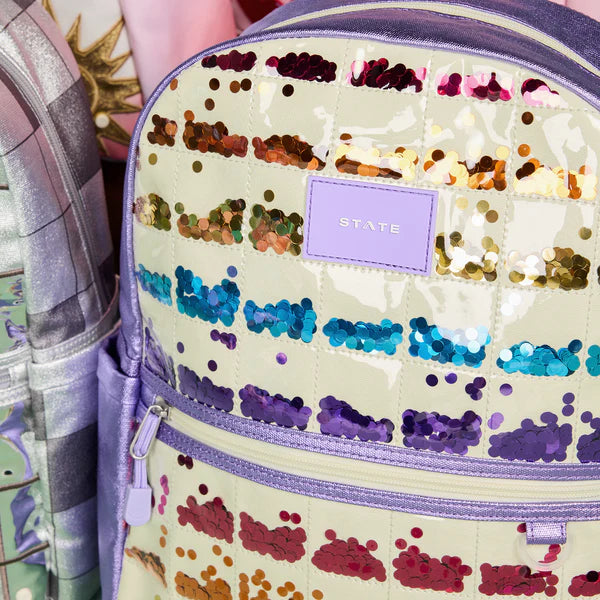 Kane Backpack - Lilac Quilted Sequins