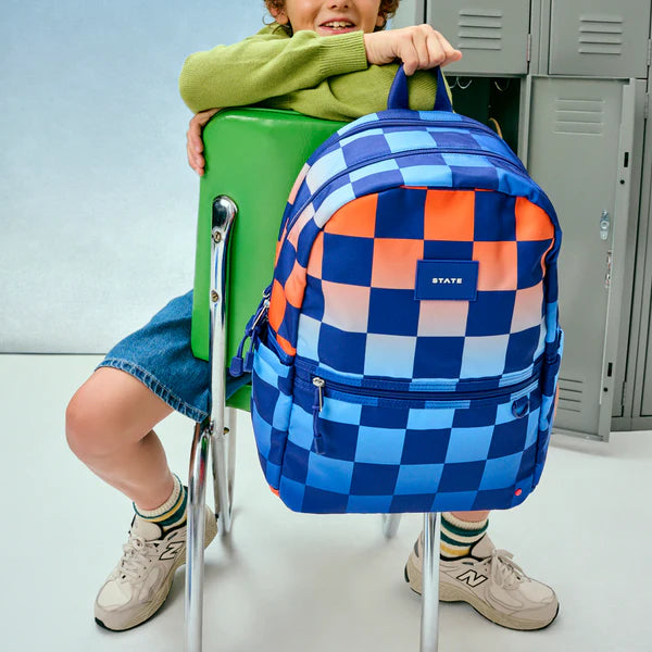 Kane Double Pocket Backpack - Gradient Checkerboard