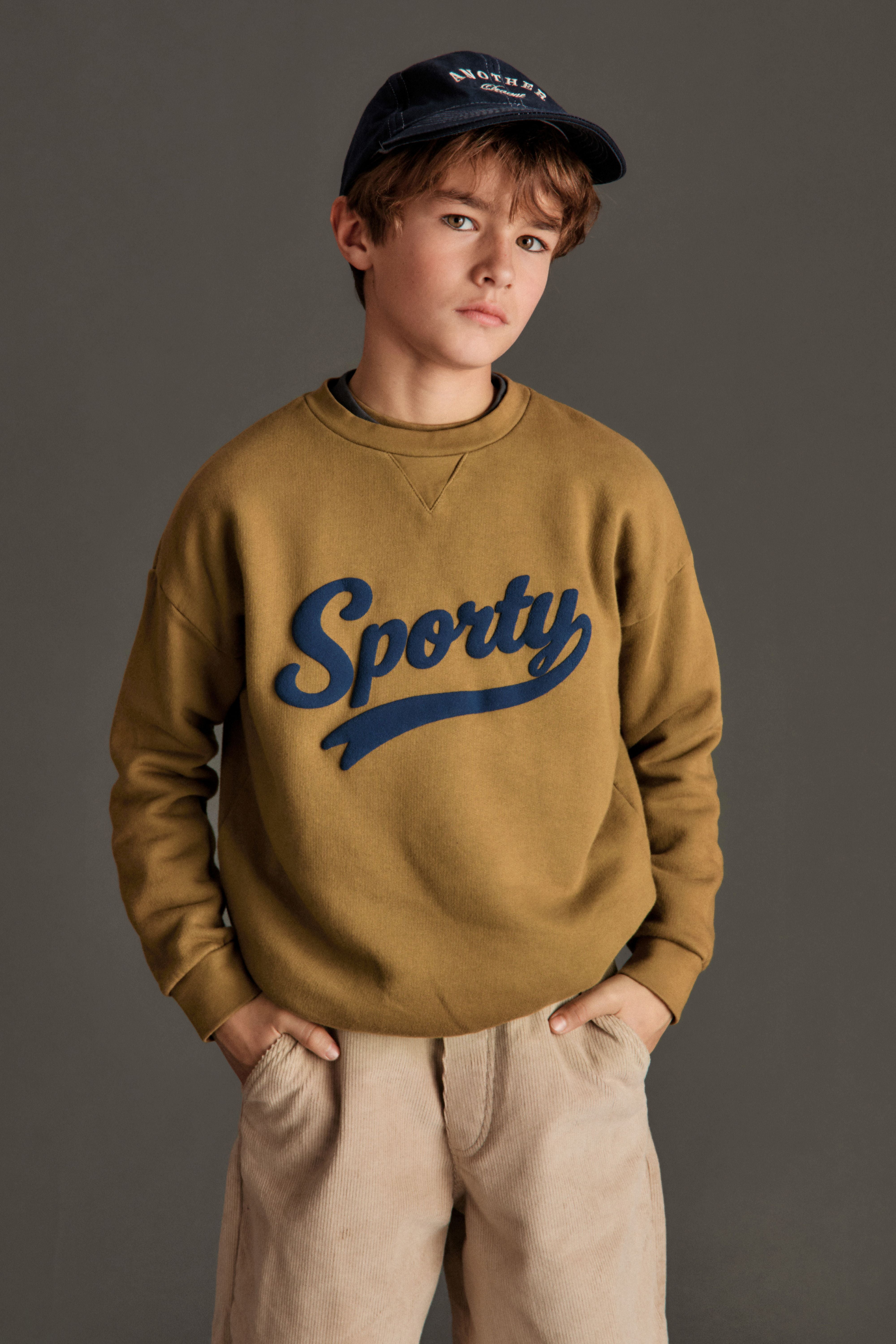Sporty Fleece Sweatshirt - Khaki
