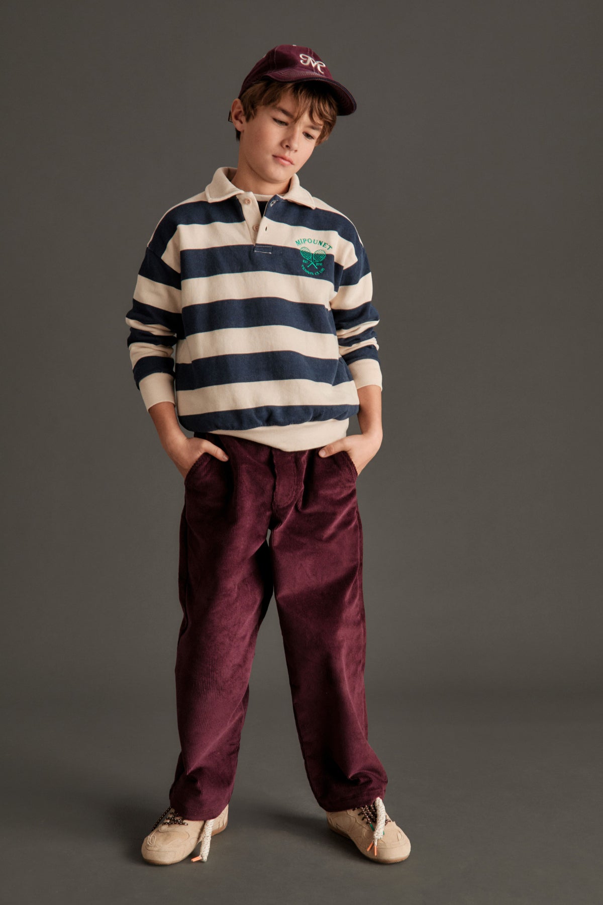 Piero Polo Sweatshirt - Ecru, Blue