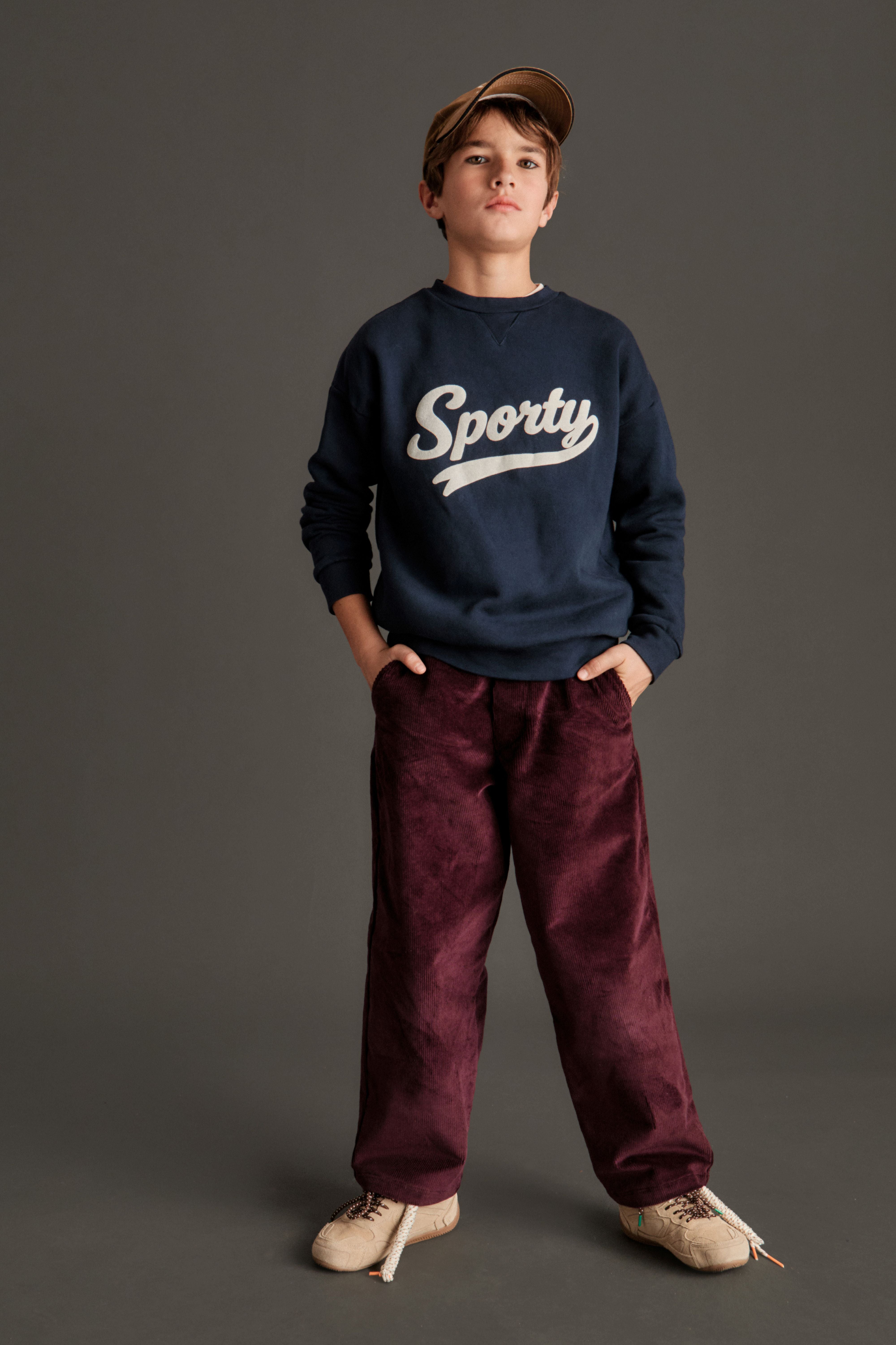 Sporty Fleece Sweatshirt - Blue
