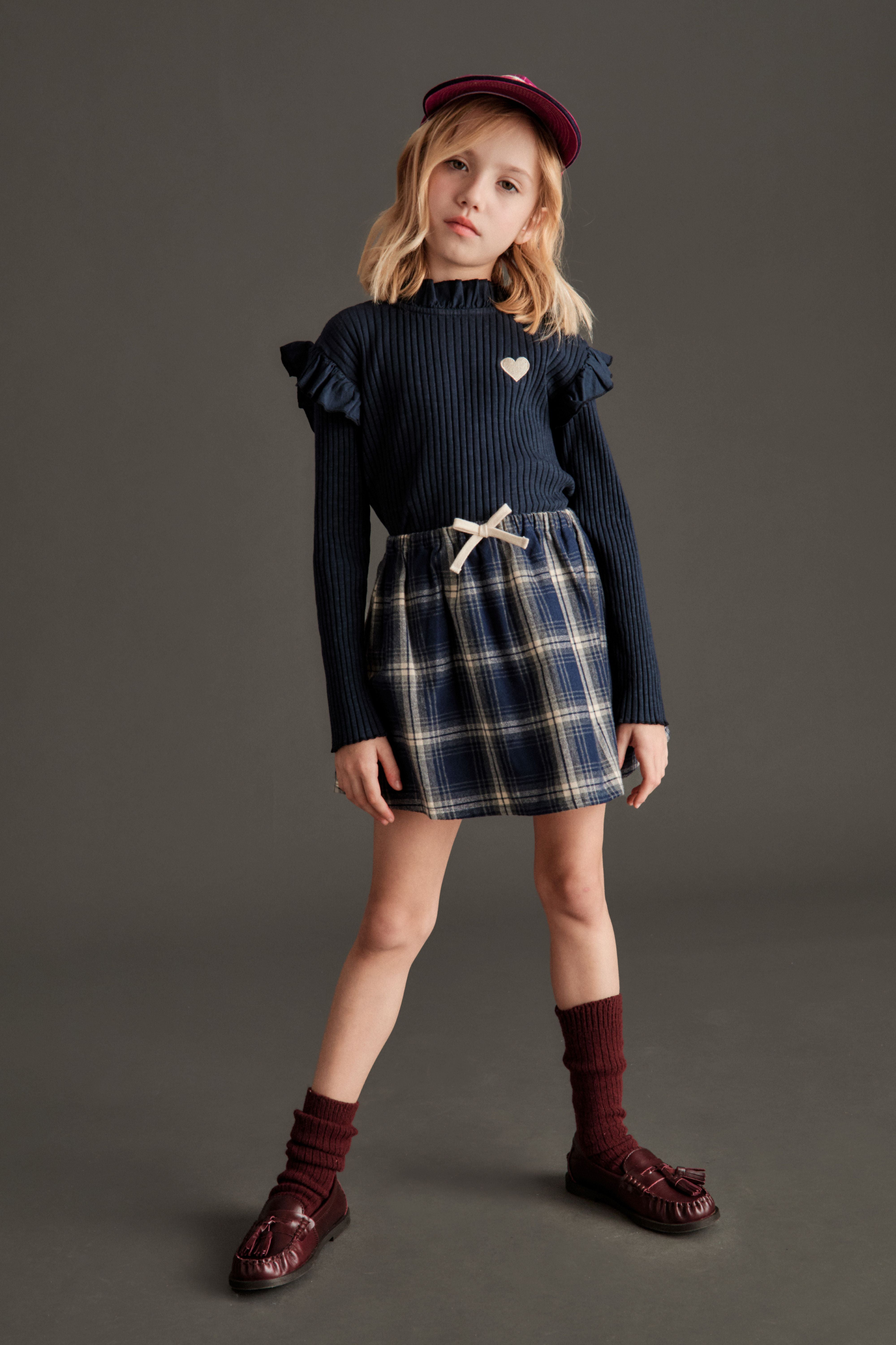Lorena Tartan Mini Skirt - Dark Blue
