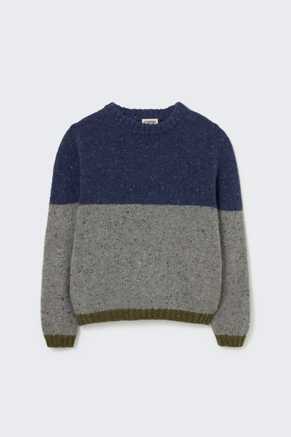 Tigris Tweed Tricot Knit Sweater - Navy Grey
