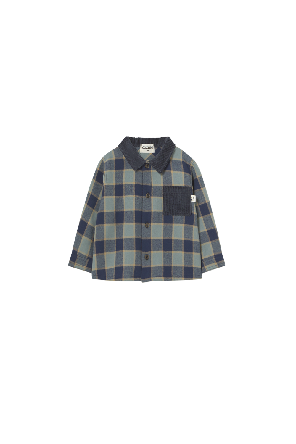 Check Flannel Baby Shirt - Artic Blue