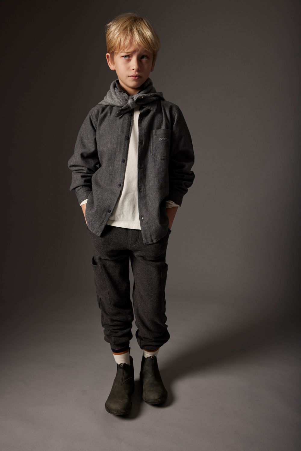 Mélange Flannel Shirt - No Logo Grey