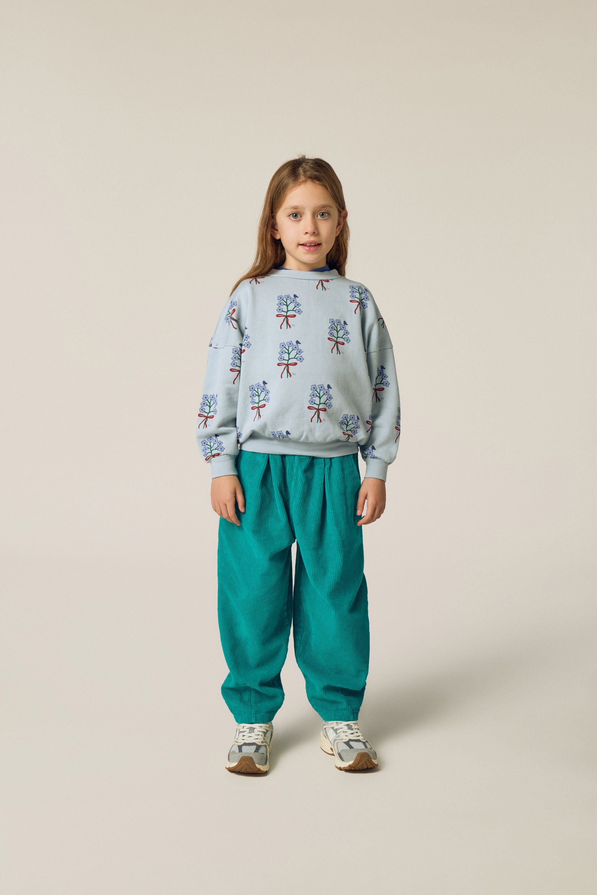 Bouquets Sweatshirt - Light Blue