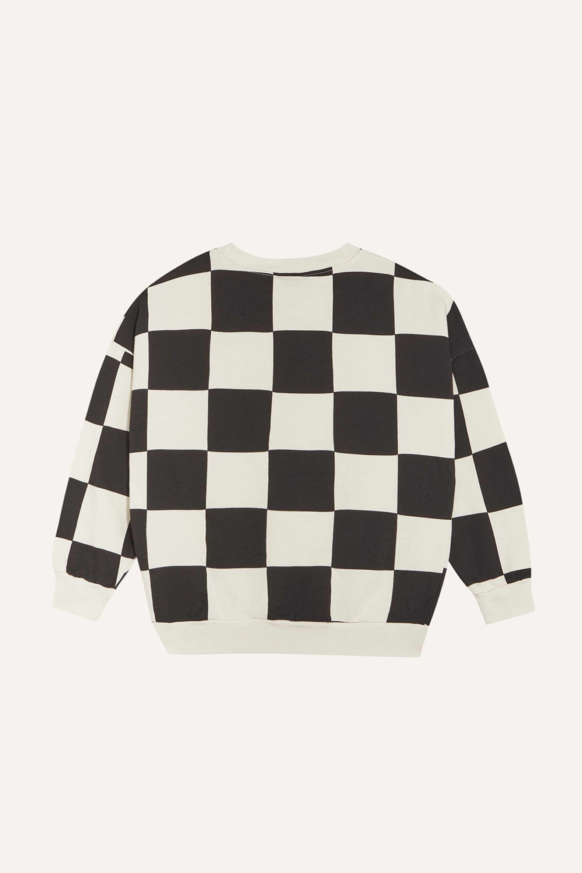 Checked Sweatshirt - Ecru