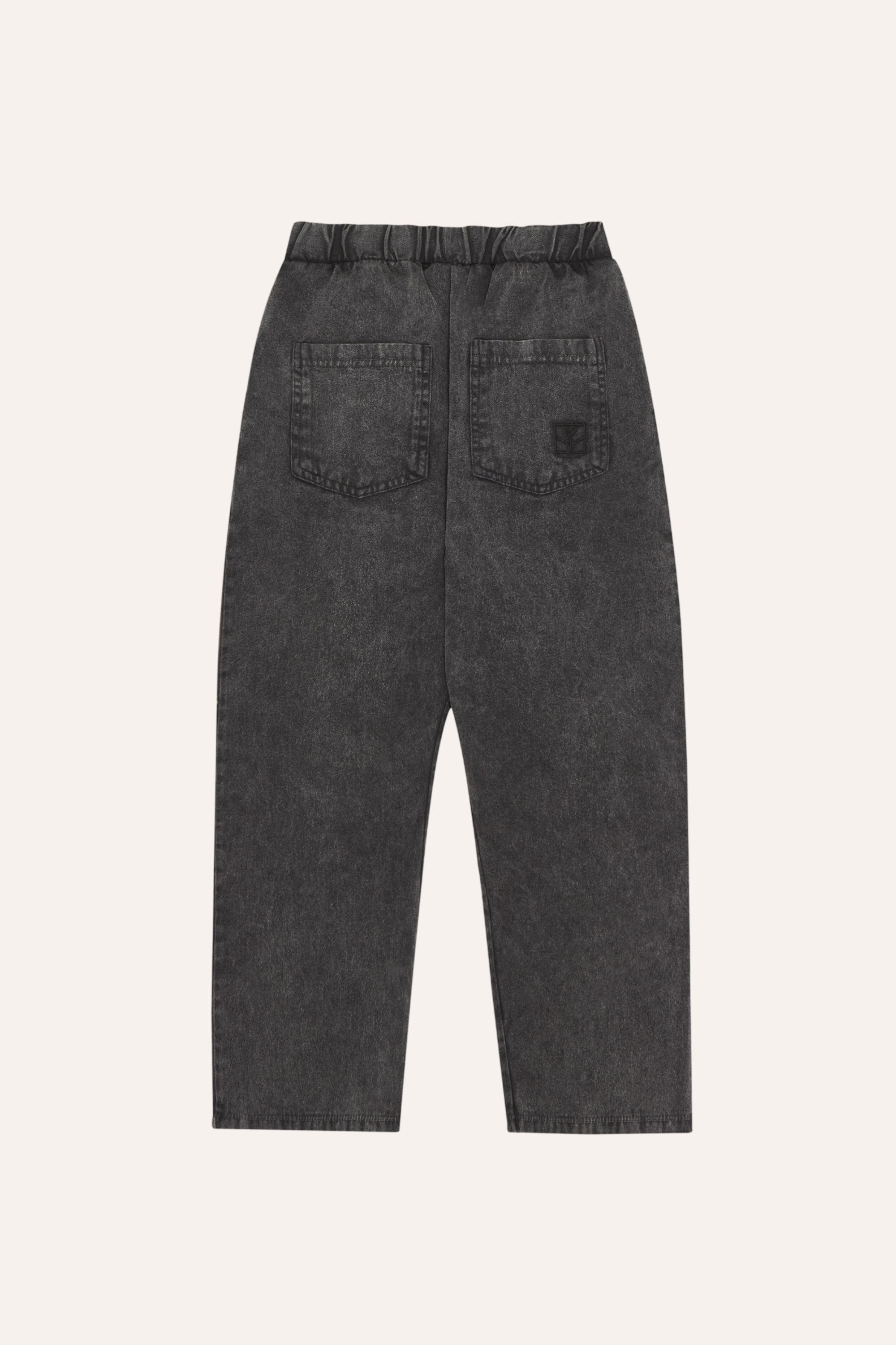Bicolor Patches Denim Trousers - Grey