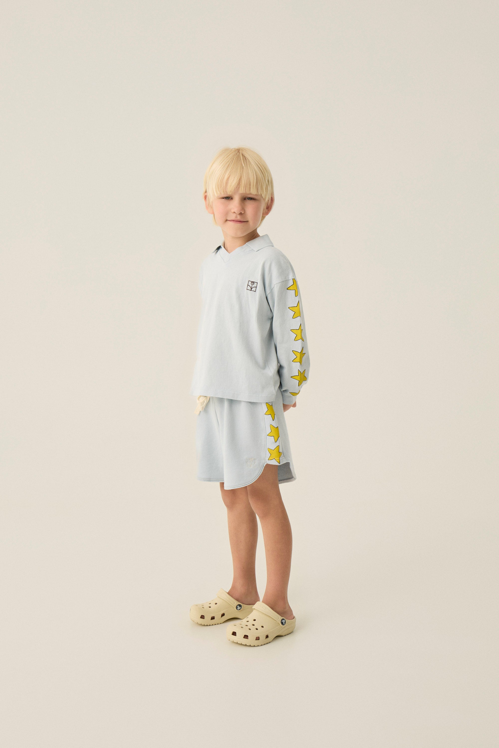 Stars Washed Polo - Light Blue