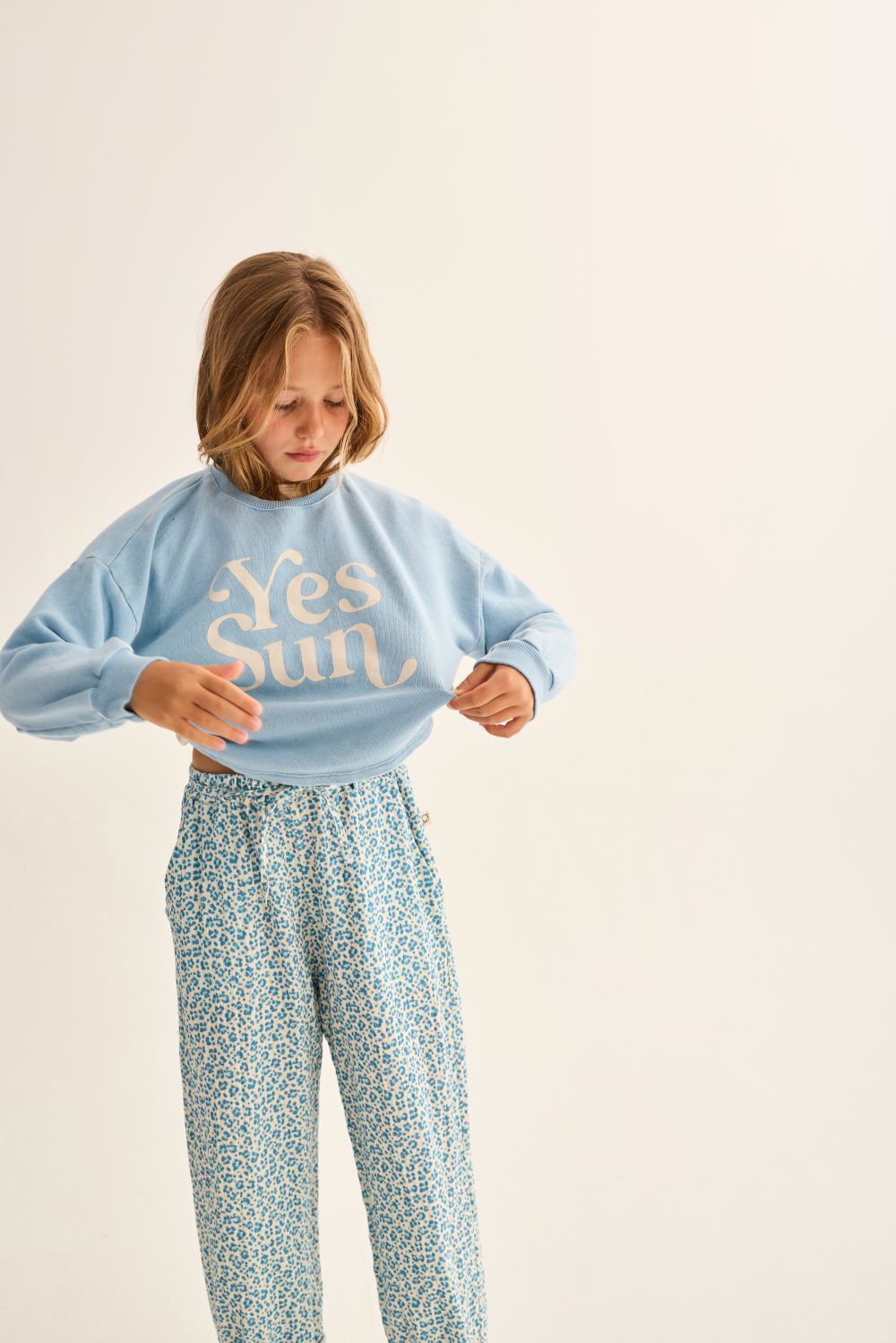 Vega Cotton Fleece Puffed Sweatshirt - Blue