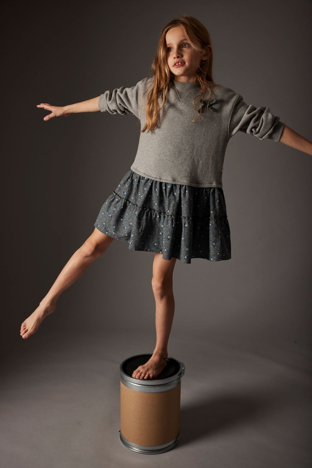 Mélange Fleece Dress - Grey
