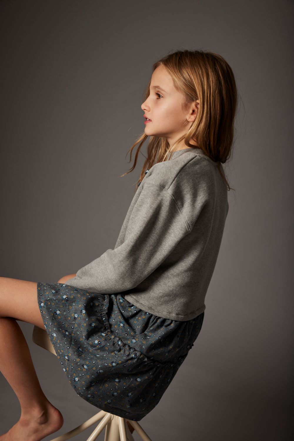 Mélange Fleece Dress - Grey