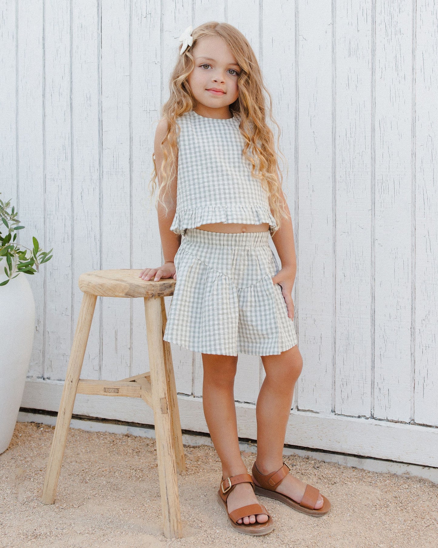 Oceanside Top || Eucalyptus Gingham