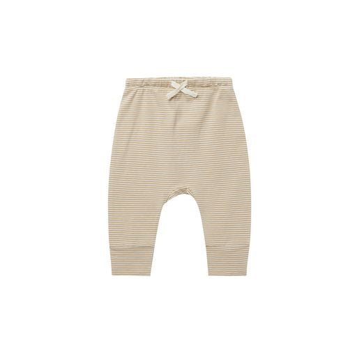 DRAWSTRING PANT || LATTE MICRO STRIPE