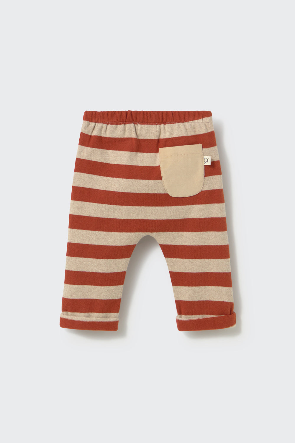 Zack Striped Brushed Soft Knit Baby Pants - Ginger Stone