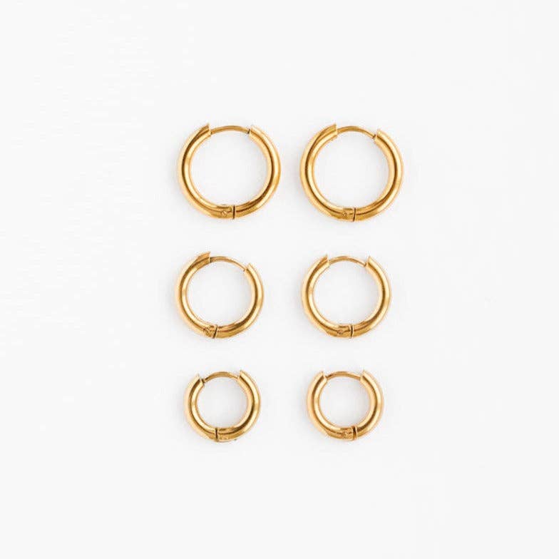 Endless Hoop Stud Earrings - 8mm