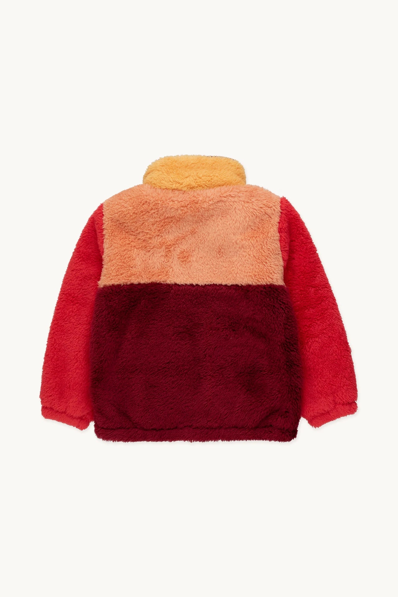 COLOR BLOCK POLAR SHERPA JACKET deep red/peach