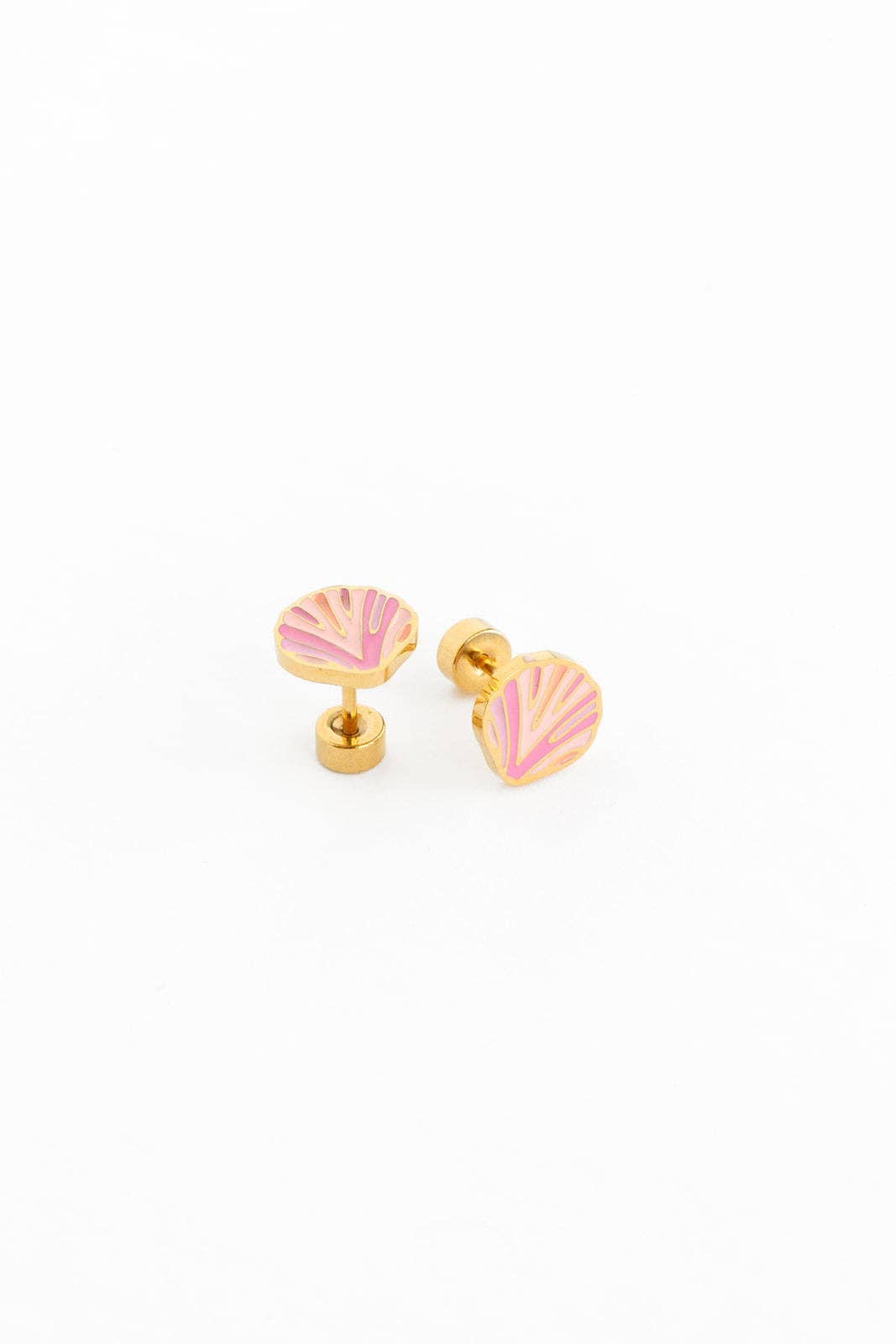Pink Seashell Stud Earring