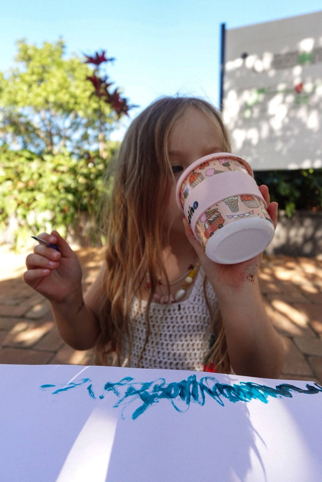 Scoops in Pink Kids Keep Cup - 240ml (STRAW INCLUDED)