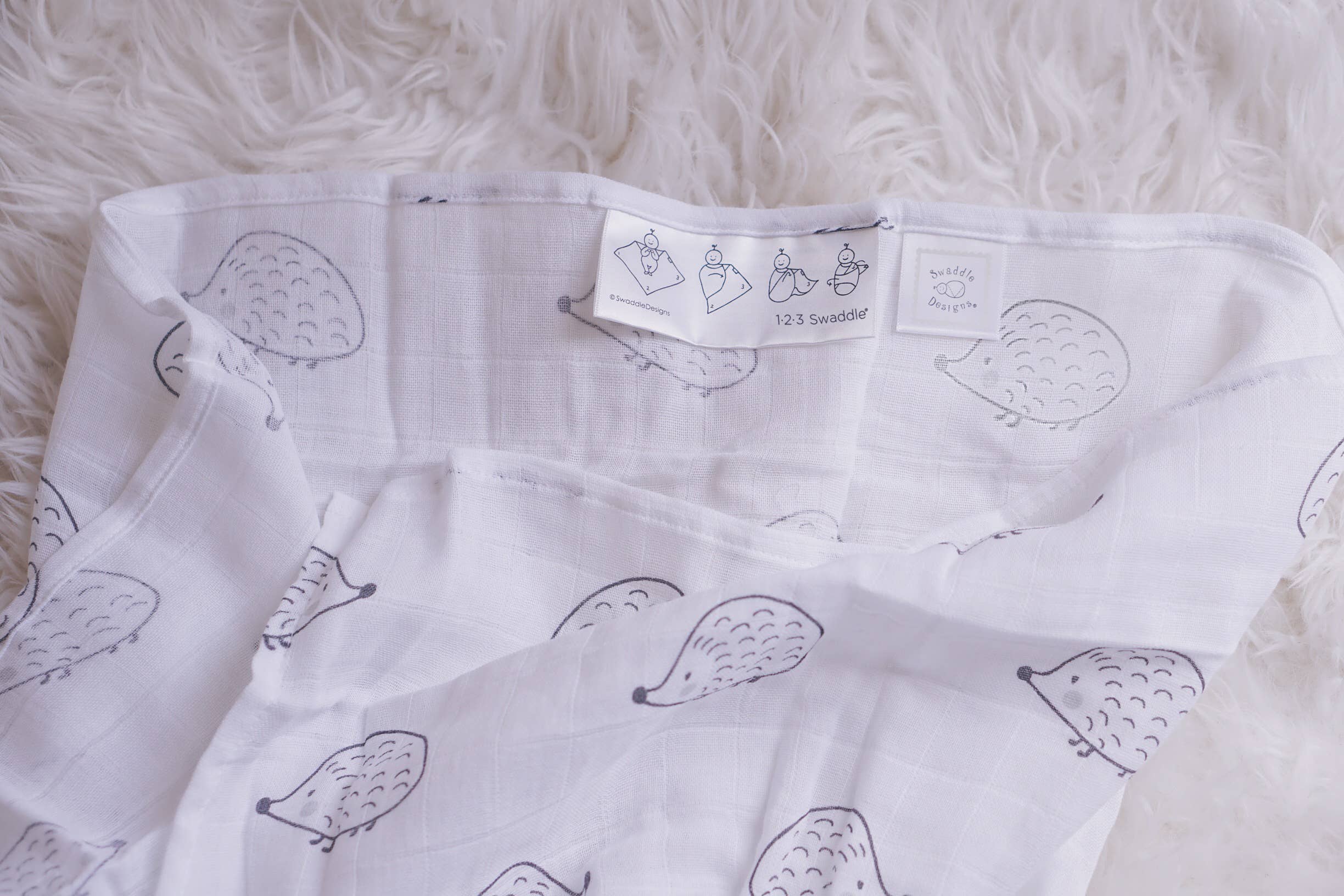 Muslin Swaddle Blankets, Set of 4, Pure White