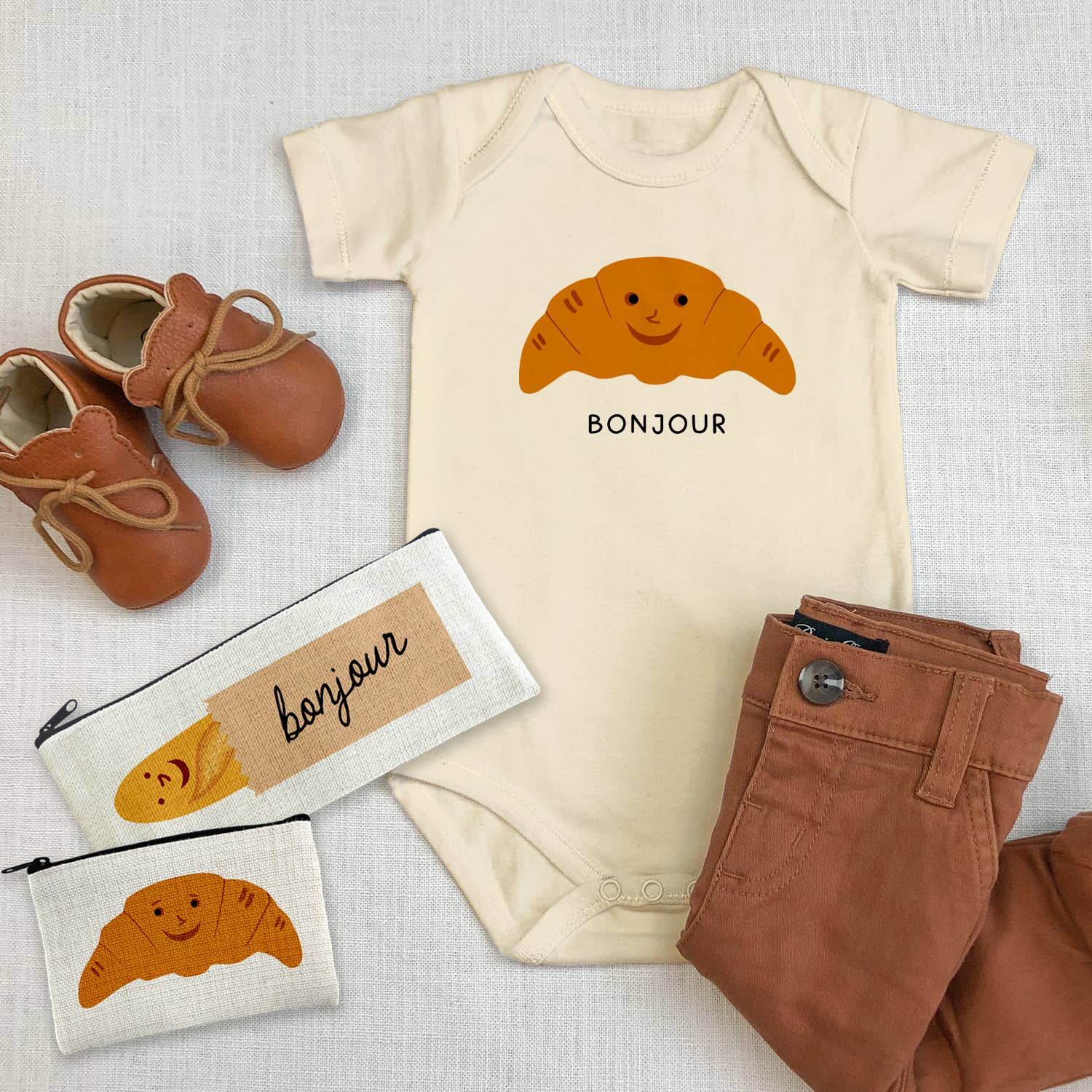 Bonjour Croissant Baby Bodysuit