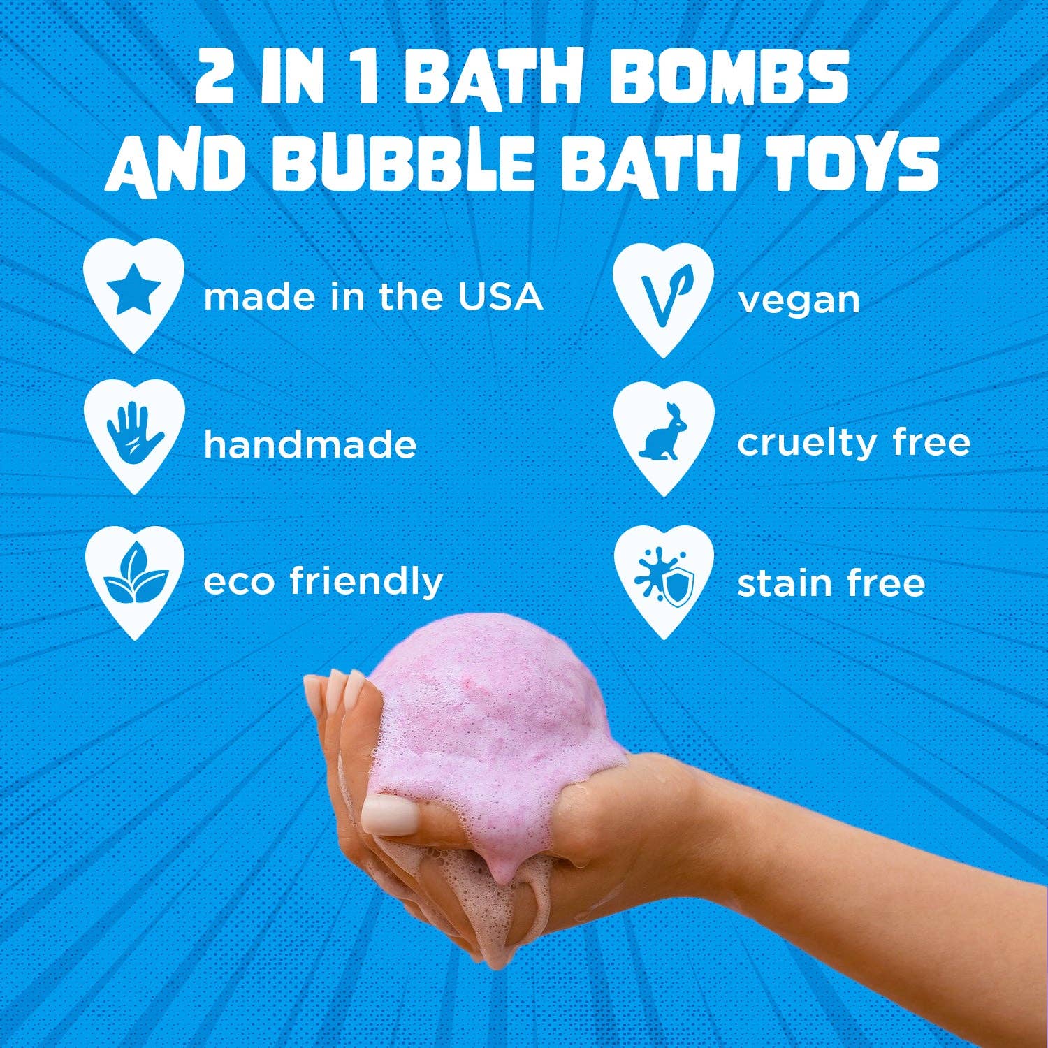 Monster Bath Bomb for Kids with Surprise Toys Inside