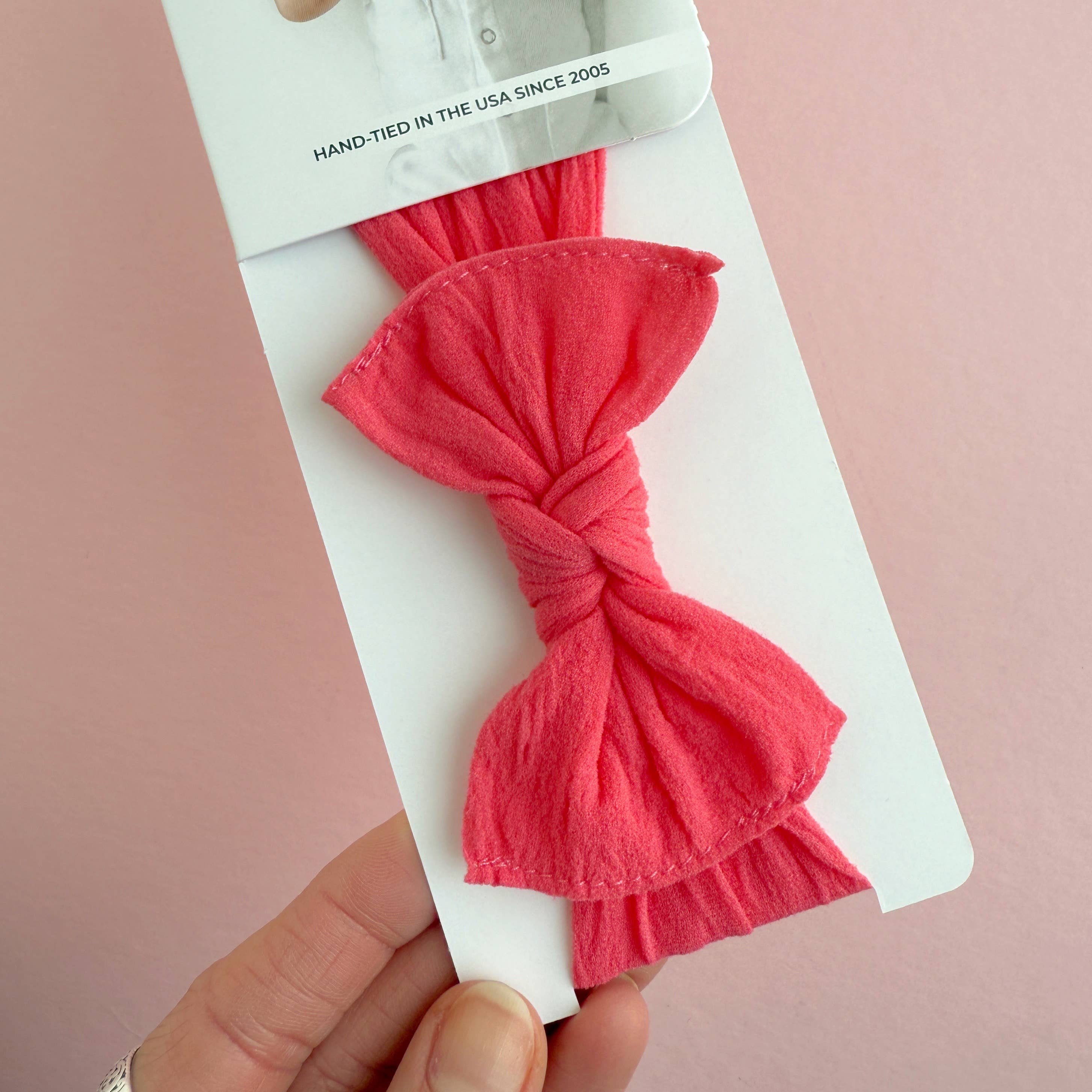 Baby Bling® Itty Bitty Knot Small Soft Nylon Bow Headband: Light Orchid