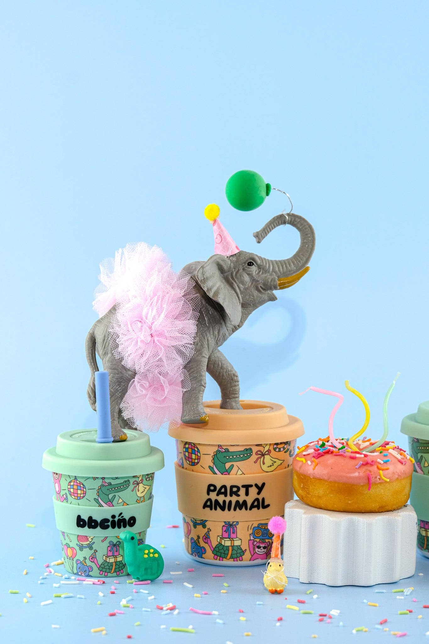 Party Animal in Green Babycino Cup - 120ml (STRAW INCLUDED)