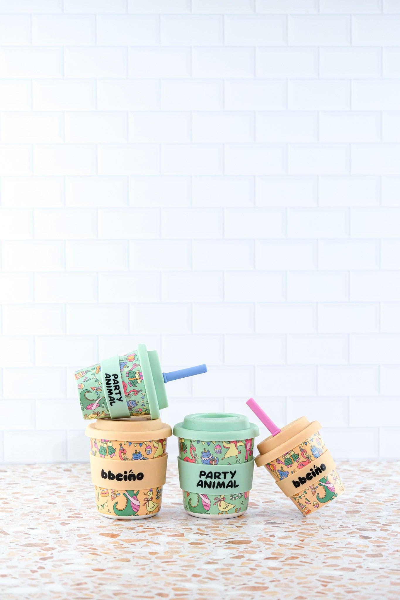 Party Animal in Green Kids Keep Cup - 240ml (STRAW INCLUDED)
