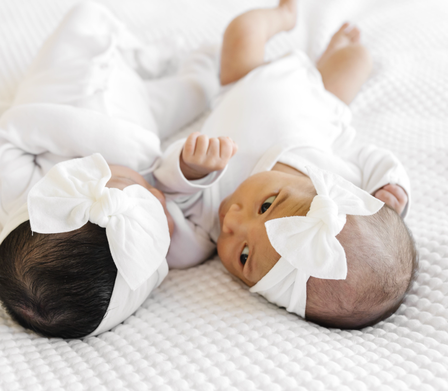 Baby Bling® Itty Bitty Knot Small Soft Nylon Bow Headband: Antique Pink