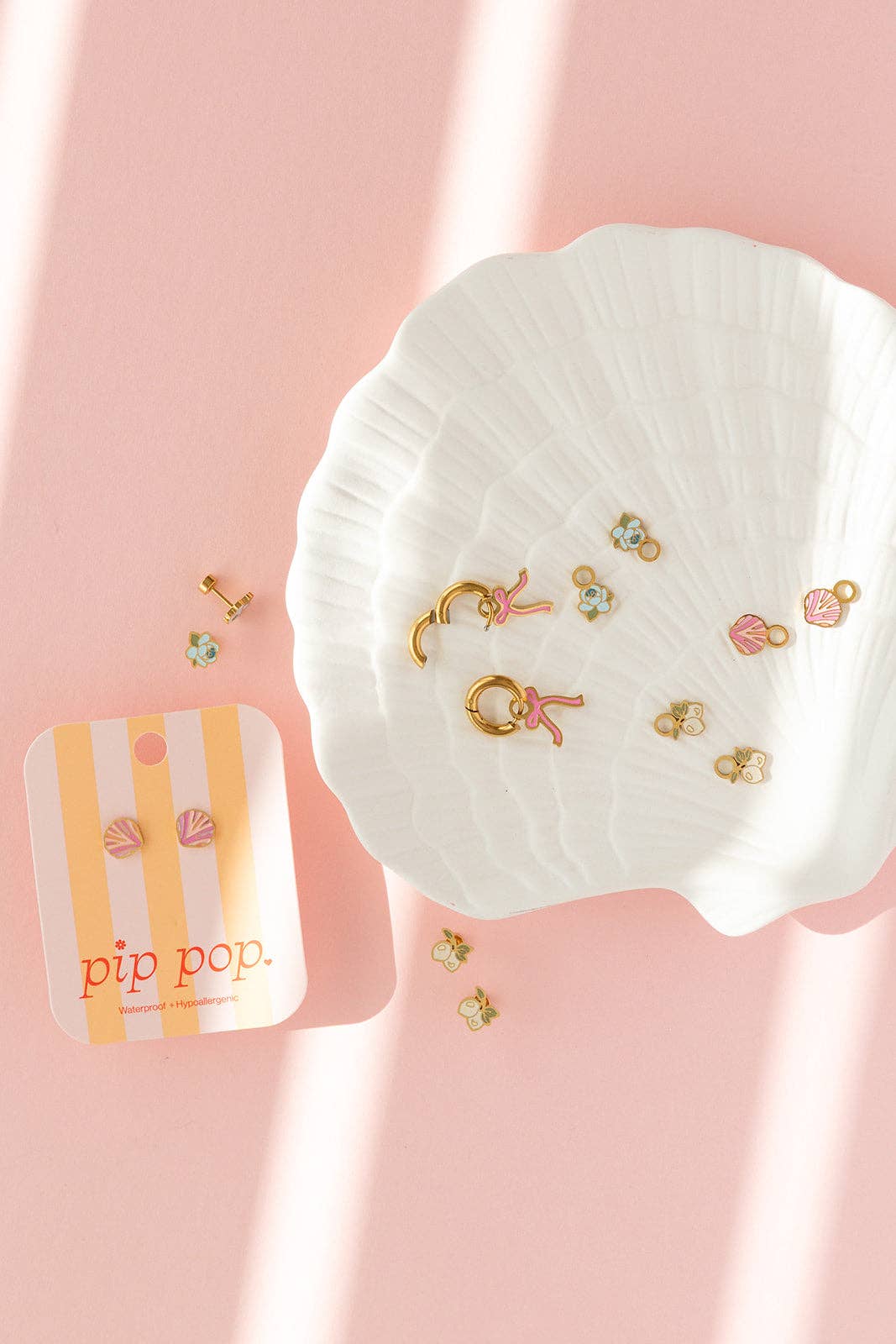Pink Seashell Stud Earring
