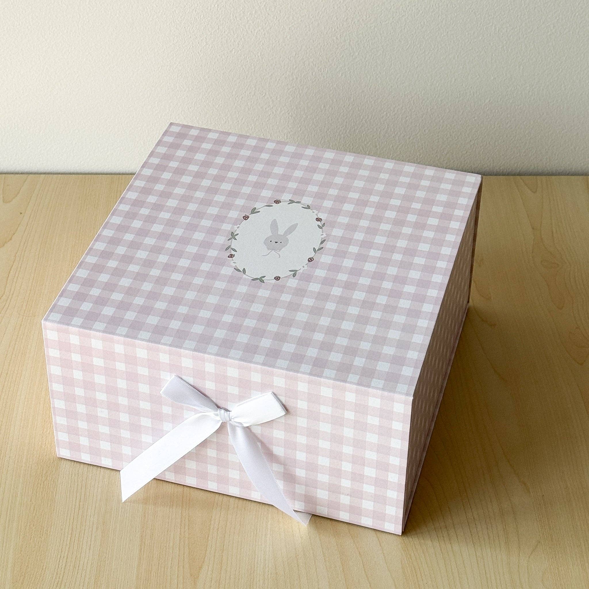 Gift Box Pink Gingham Bunny