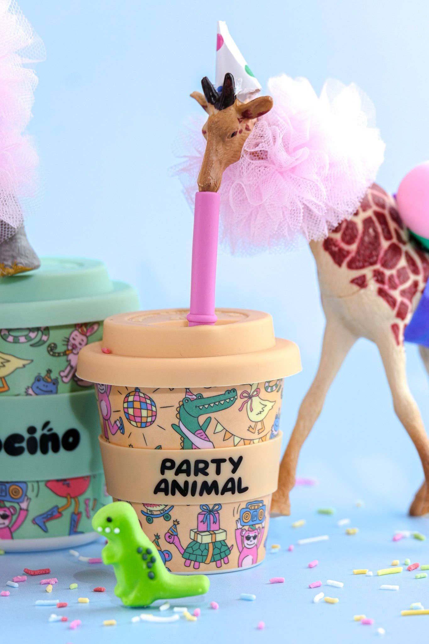 Party Animal in Orange Babycino Cup - 120ml (STRAW INCLUDED)