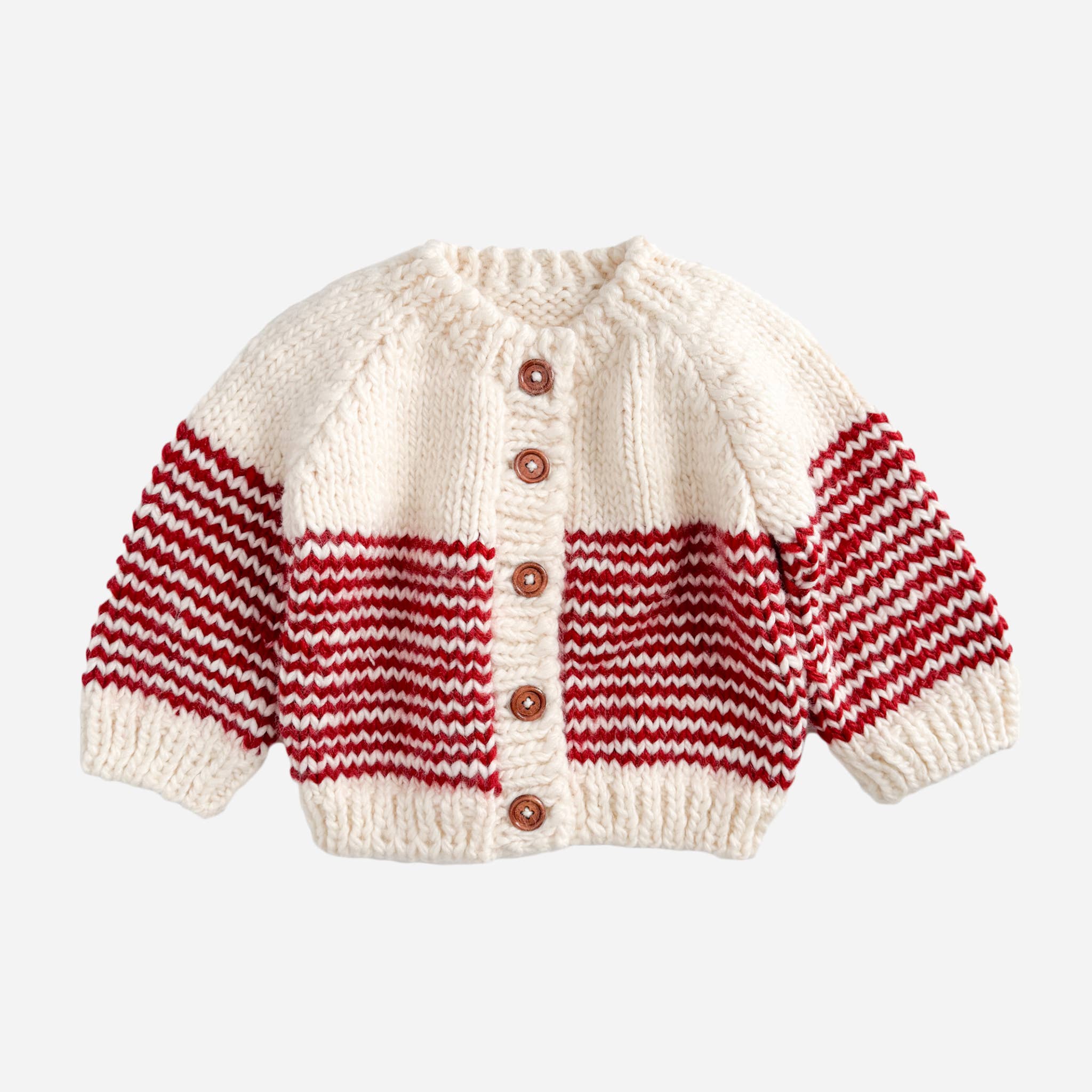 Stripe Cardigan Red