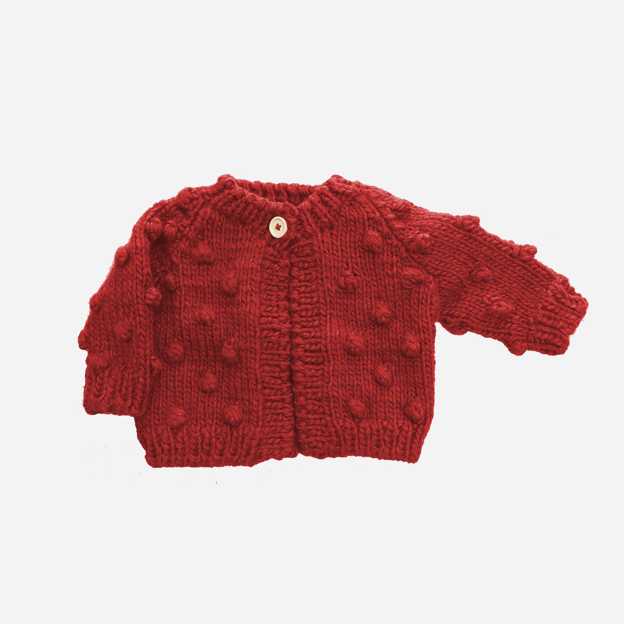 Popcorn Cardigan Red