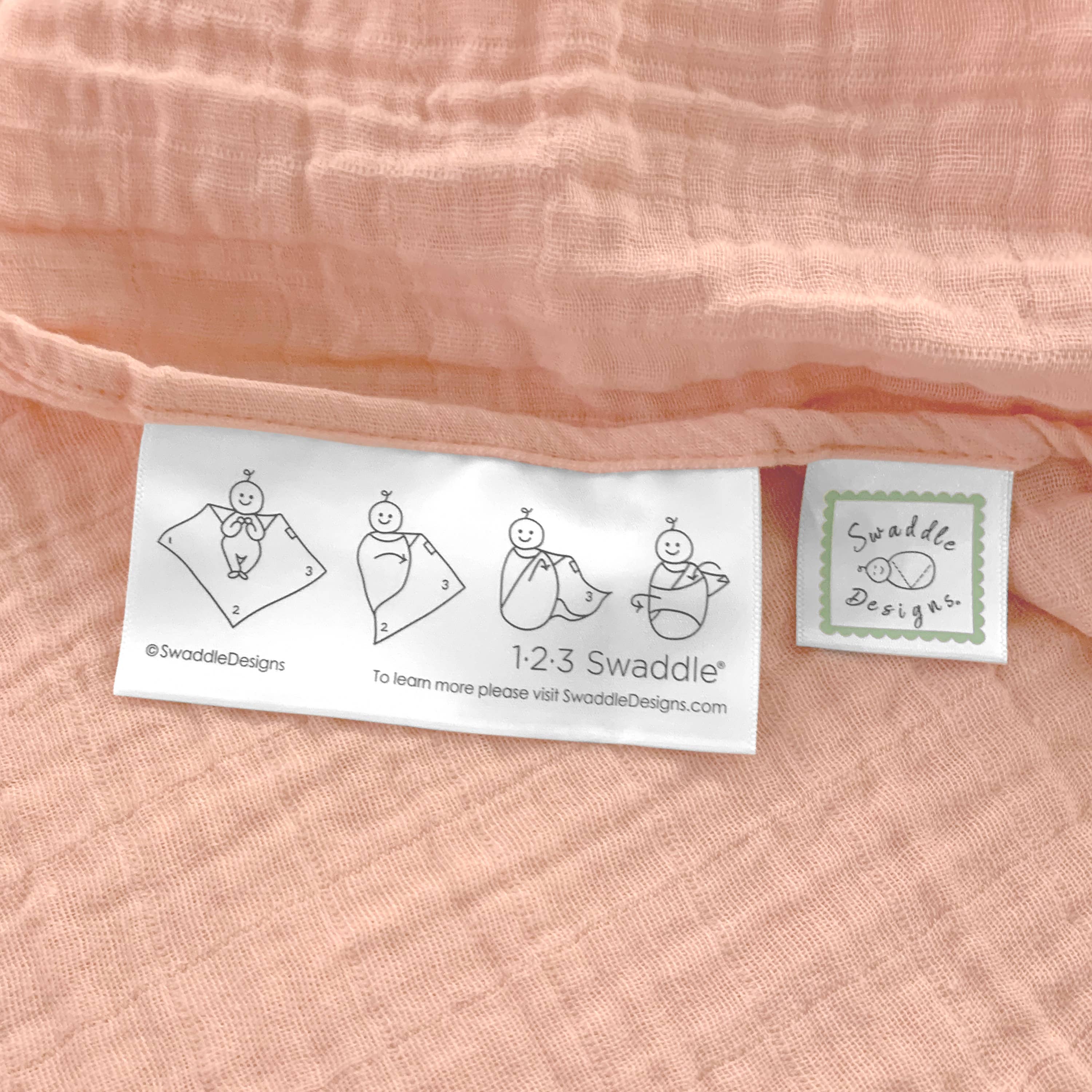 Peach Blush Muslin Swaddle Blanket