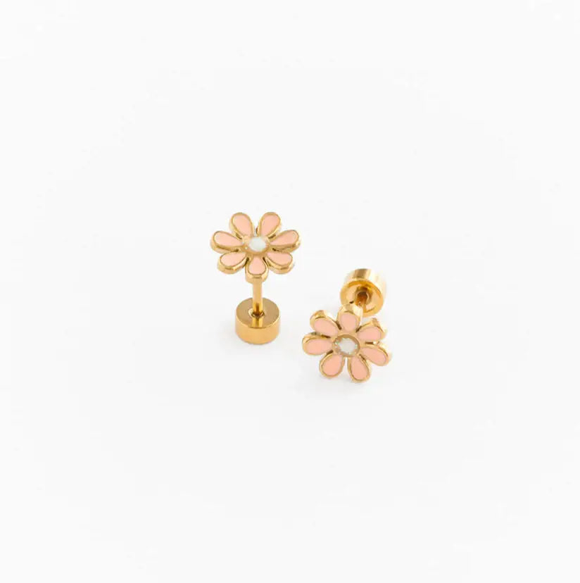 Daisy Stud Earrings - white