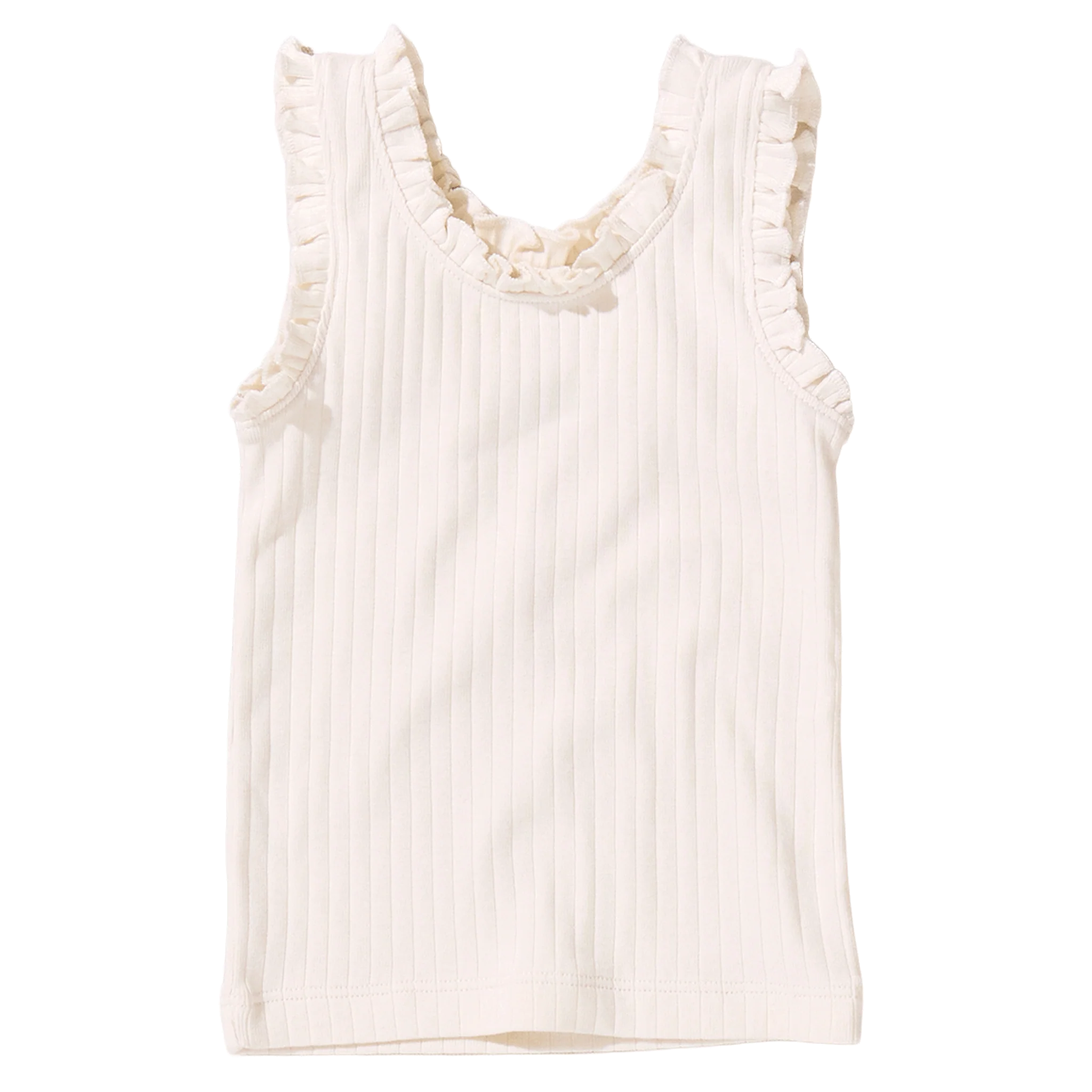 Joy Ruffle Rib Tank - Cream