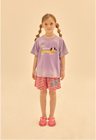 Dog Brushed T-Shirt - Purple