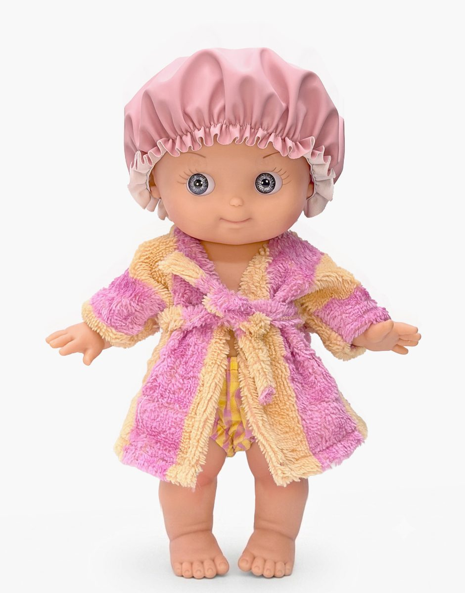 Alice at Home and Her Pink Striped Bath Set
