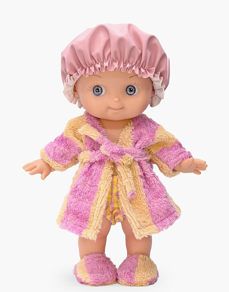 Alice at Home and Her Pink Striped Bath Set