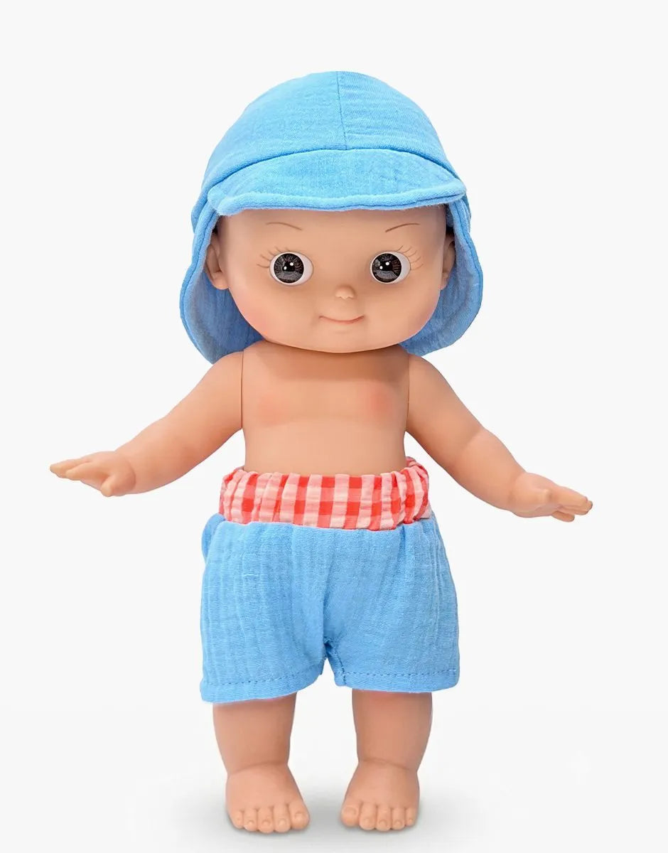 Basile at the Beach in His Riviera Blue Outfit